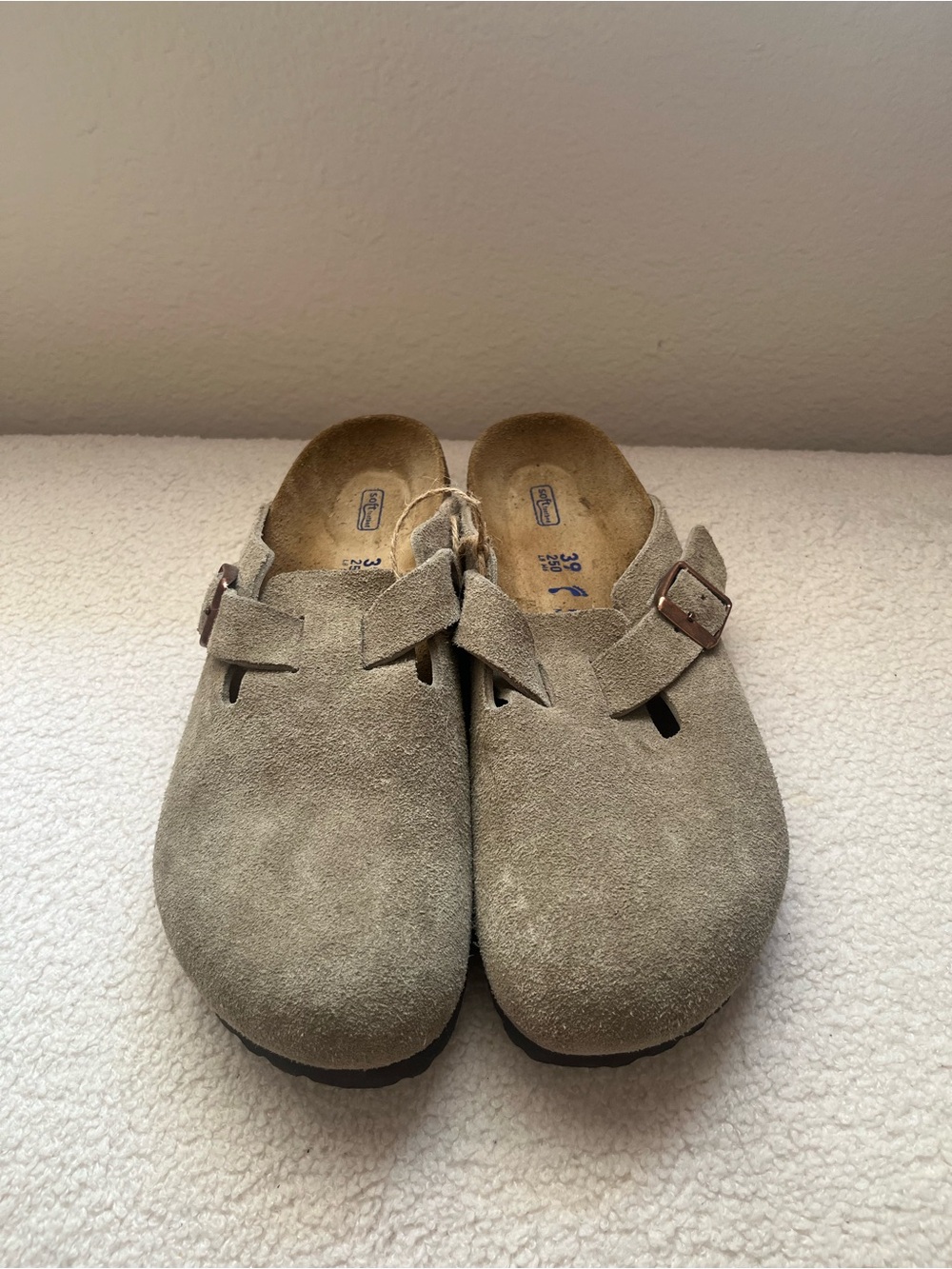 Birkenstock Suede Clog Mules in Taupe - Picture 5 of 5
